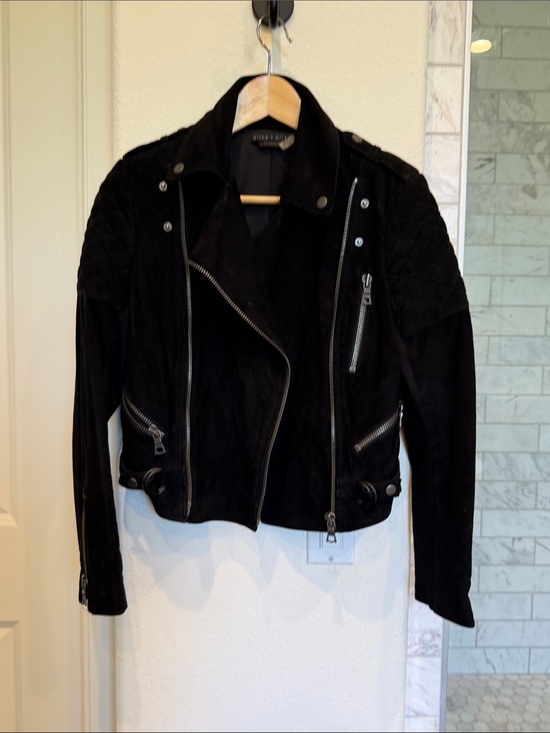 Alice + Olivia Jackets & Blazers - Alice + Olivia Black Suede Moto Jacket